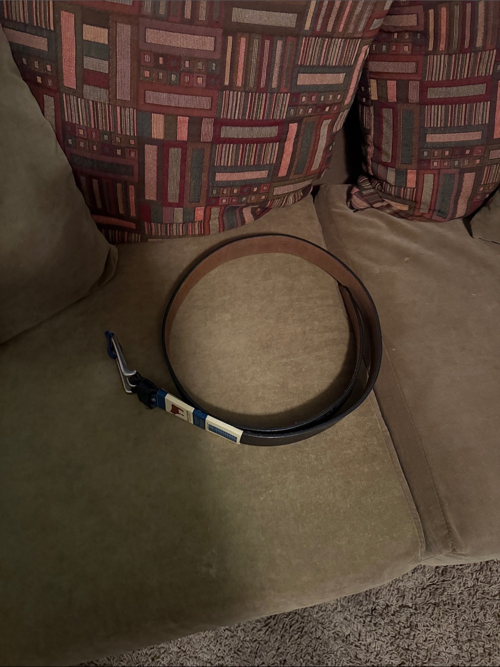 Men's Reversible Brown/Black Leather Dress Belt with Polished Buckle